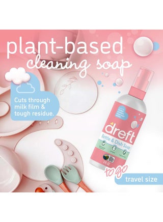 Bottle and Dish Soap | Made to Clean Baby Bottles, Sippy Cups, Pacifiers, Breast Pumps, & More | Gently Removes Milk Film & Odors | Plant Based, Fragrance Free Dish Soap | 3 Fl Oz (Pack of 2) - view 3