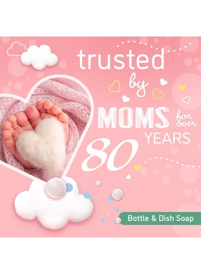 Dreft Bottle and Dish Soap | Made to Clean Baby Bottles, Sippy Cups, Pacifiers, Breast Pumps, & More | Gently Removes Milk Film & Odors | Plant Based, Fragrance Free Dish Soap | 3 Fl Oz (Pack of 2) - Image 5