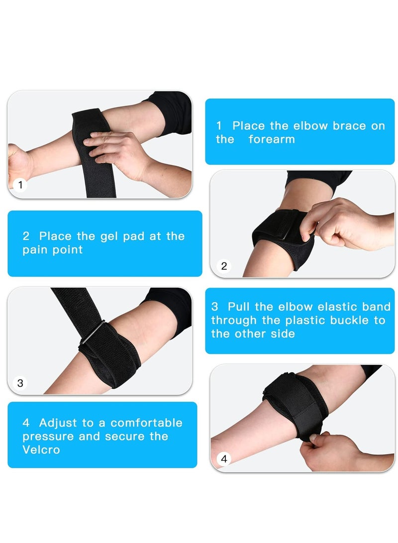 Oasisgalore Tennis Elbow Braces, Support Bands for Tendonitis Relief, One Size for Men & Women - Image 3