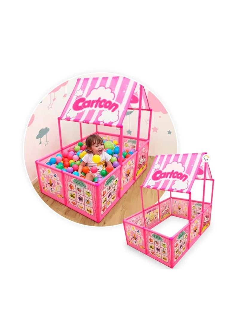 Cartoon Children's Play Tent with Colorful Balls - Foldable and Easy-to-Assemble Playhouse Tent, Suitable for Indoor and Outdoor Use, Size 118x80x118 cm. - Image 3