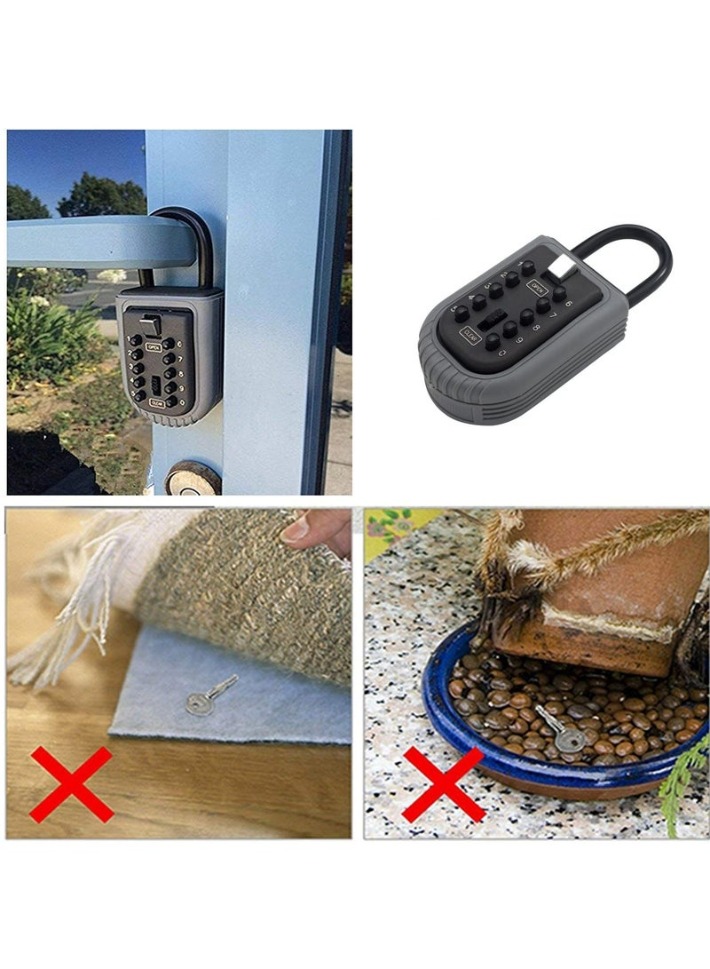 Key Safe, Portable Weatherproof Lock Box for Keys Outdoor with Removable Shackle, Hangable Combination Key Lock Box for Home Office Garage School Airbnb to Share - Image 2