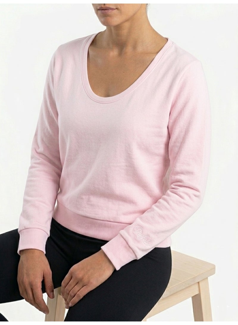 Buffalo Women’s Deep Scoop Neck Sweatshirt - Pink - Image 2
