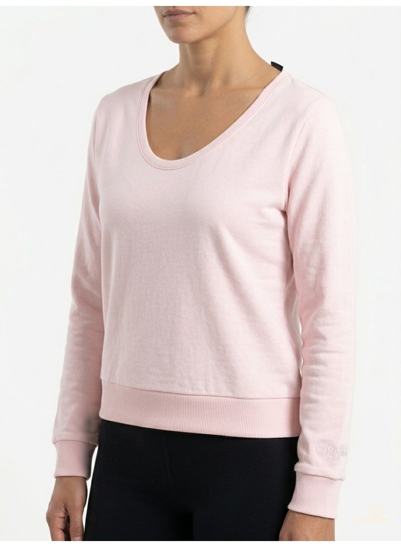 Buffalo Women’s Deep Scoop Neck Sweatshirt - Pink - Image 1