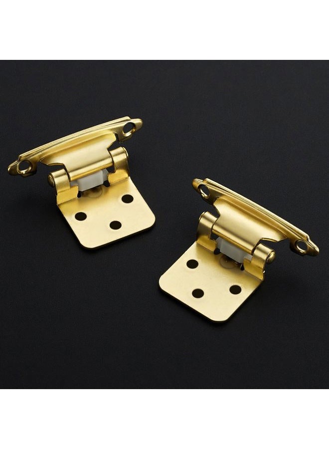 Ravinte Decor 50 Pack 25 Pair Gold Cabinet Hinges - 1/2 inch Overlay Kitchen Cabinet Hinges, Semi-Concealed Hinges, Self Closing Cabinet Door Hinges with Door Bumper, Gold Face Mount Cabinet Hardware - Image 2