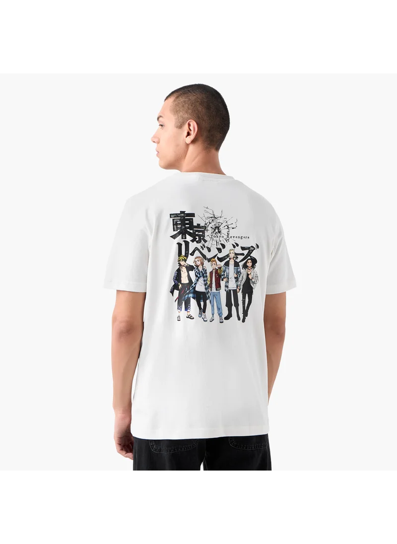 فاف Anime Print T-shirt with Crew Neck