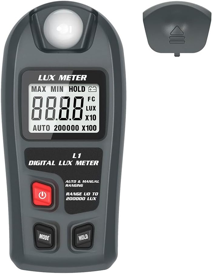 مقياس الرفاهية الرقمي 0 1 200 000 لوكس مقياس الإضاءة المحمول حفظ البيانات الحد الأدنى الحد الأقصى المتوسط - Image 1