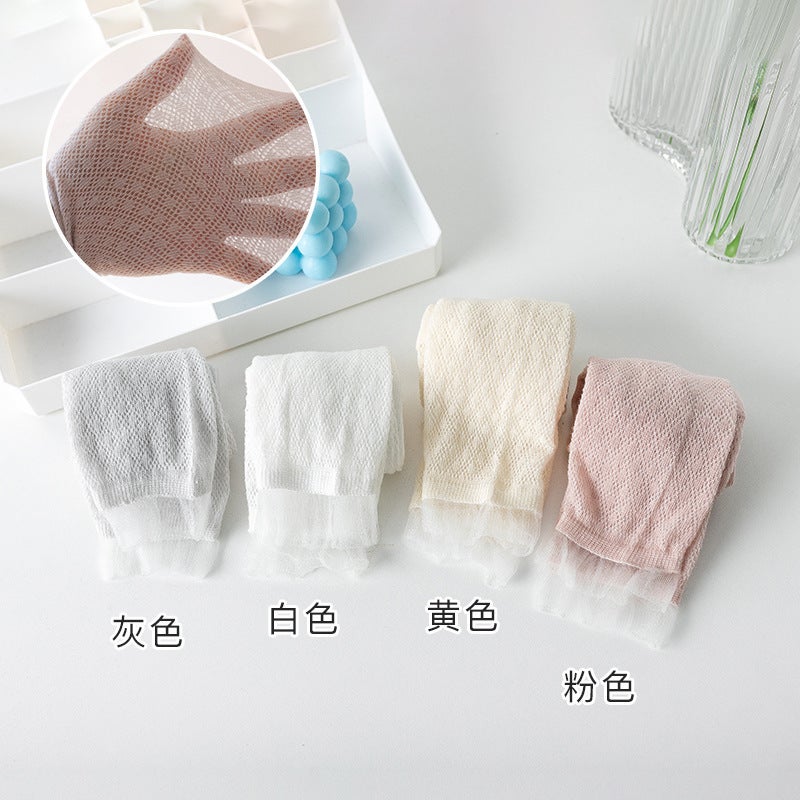 Children'S Anti-Mosquito Pants Summer Thin Baby Bottoming Socks Diamond Mesh Eyes Girls Nine Lace Lace Pants Socks - Image 4