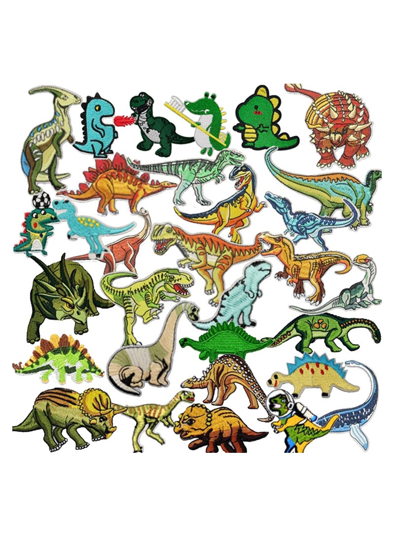 SYOSI 32 PCS Embroidered Patches Dinosaur Sew On/Iron On Patch Applique Dinosaurs Appliques Stickers for Clothes Dress Hat Jeans DIY Accessories - Image 1