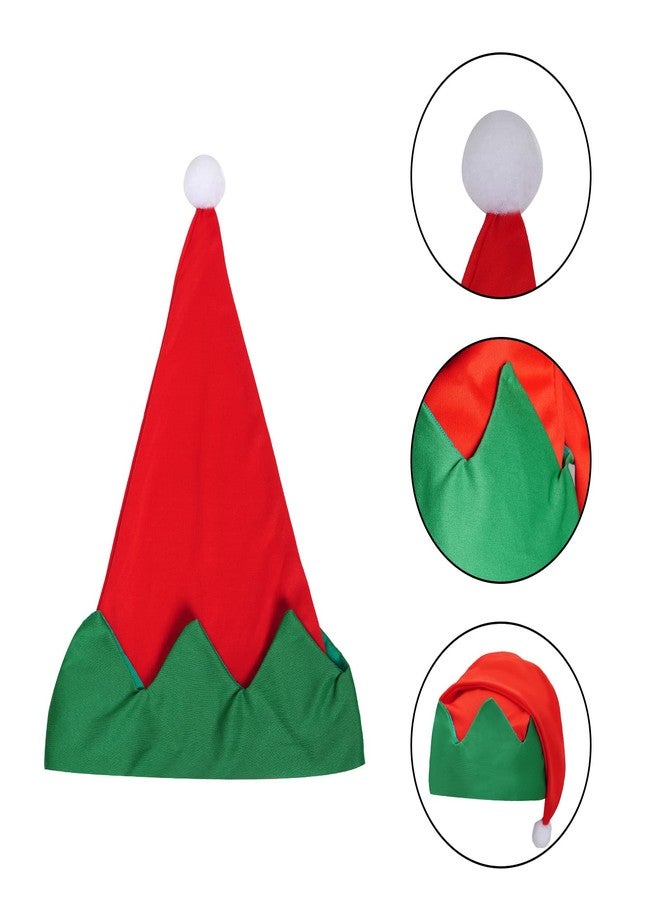 HOVEOX 4-Piece Christmas Elf Apron & Hat Set - Elf Apron & Hat for Christmas Party Supplies (Large, Red & Green) - Image 3