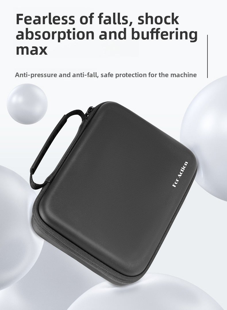 For DJI Action 6 Camera Storage Bag, PU Protective Carrying Case with Shoulder Strap, Shockproof Travel Organizer - Image 4