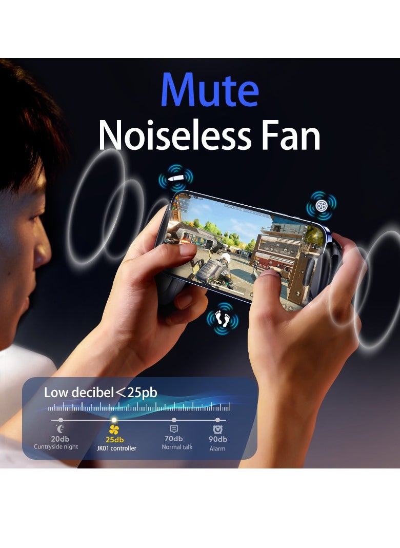 Phone Game Grip, Semiconductor, Adjustable Mobile Controller Handle Holder with Colorful Light Effect, Fan Cooling, for Android , iOS