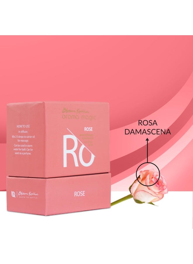 Aroma Magic Rose Essential Oil ?Pure Rosa Damascena for Skin Astringent, Hormonal Balance, PMS Relief & Uplifting Mood ? 10ml Pack of 2 - Image 3