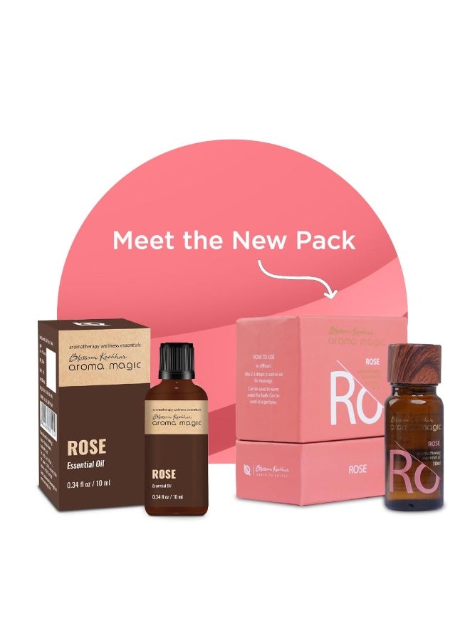 Aroma Magic Rose Essential Oil ?Pure Rosa Damascena for Skin Astringent, Hormonal Balance, PMS Relief & Uplifting Mood ? 10ml Pack of 2 - Image 4