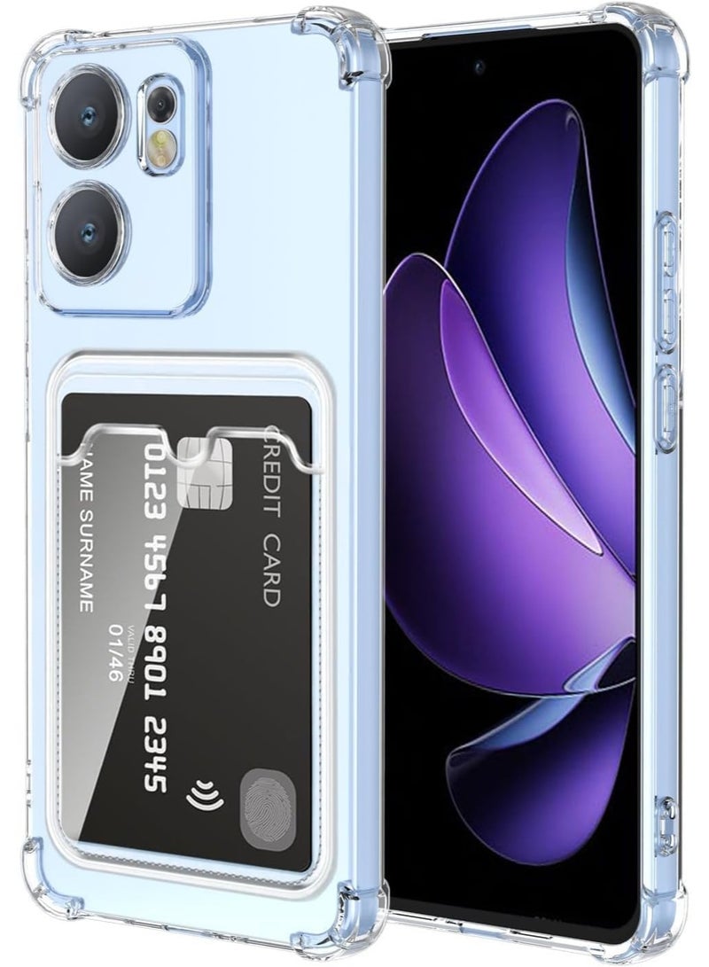 Transparent Shockproof Wallet Case Compatible with Oppo Reno 13F - Image 1