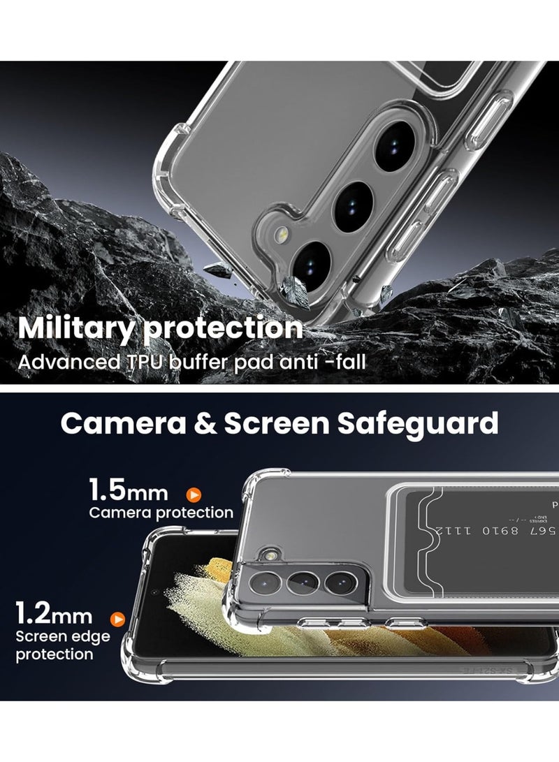 Transparent Shockproof Wallet Case Compatible with Oppo Reno 13F - Image 2