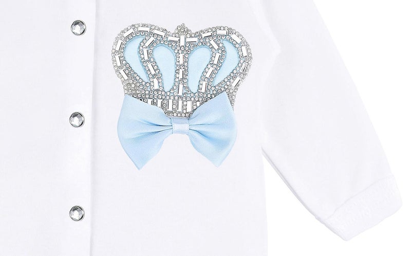 Lilax Baby Boy Newborn Crown Jewels Layette 3 Piece Gift Set 0-3 Months Blue - Image 5