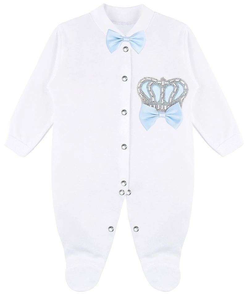 Lilax Baby Boy Newborn Crown Jewels Layette 3 Piece Gift Set 0-3 Months Blue - Image 3