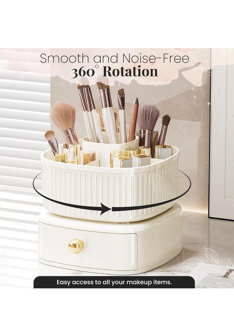 Generic - Rotating Makeup Organizer, Adjustable Layers Spinning Skincare Organizer, Cosmetic Display Case with Brush Holder, Multi-Function Storage Carousel for Vanity Bathroom Countertop - Image 1