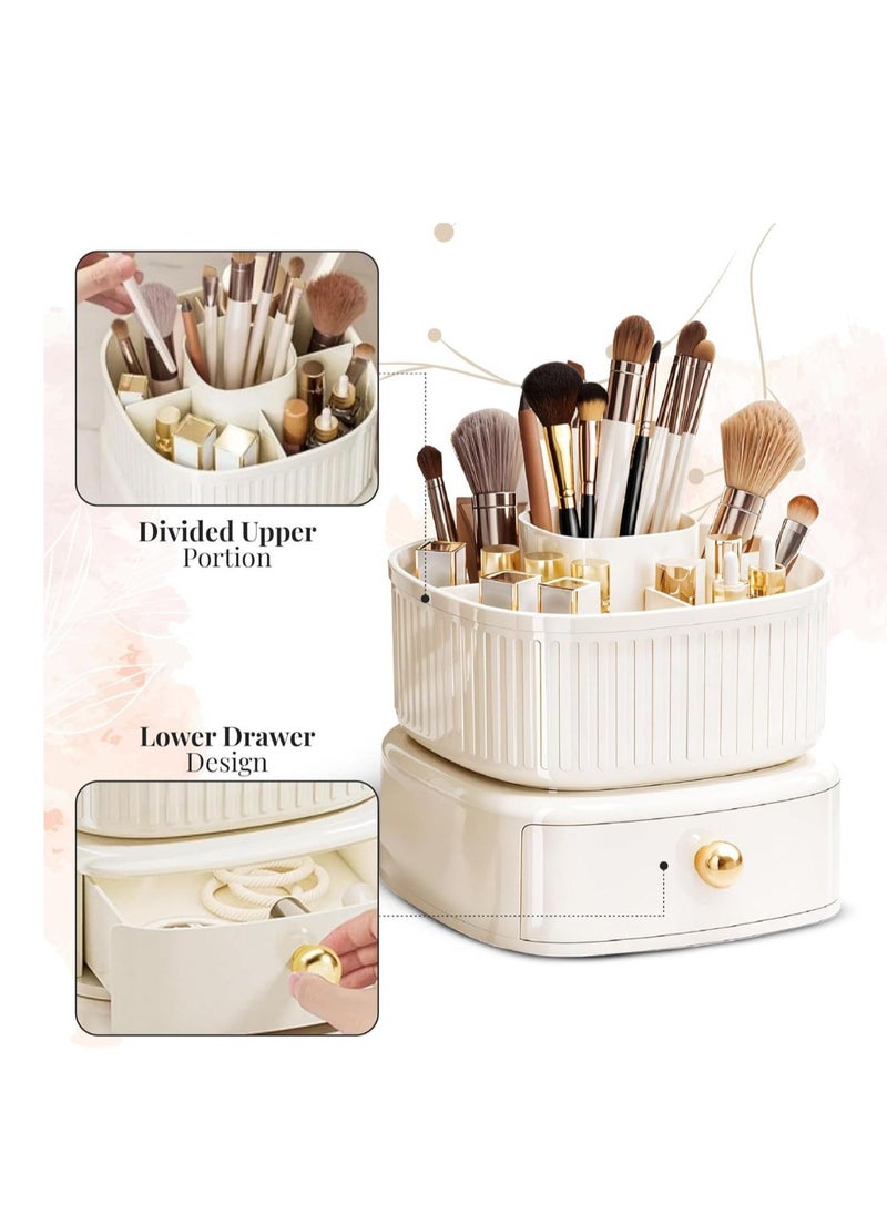 Generic - Rotating Makeup Organizer, Adjustable Layers Spinning Skincare Organizer, Cosmetic Display Case with Brush Holder, Multi-Function Storage Carousel for Vanity Bathroom Countertop - Image 1