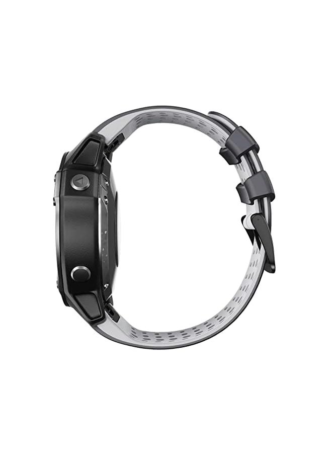 Dado - Silicone breathable hole design strap 22 mm Compatible with Garmin watch Fenix 7 | Fenix 6 | Fenix 5 | 6 Pro | 5 Plus | Approach S60 Smartwatch strap - Image 1