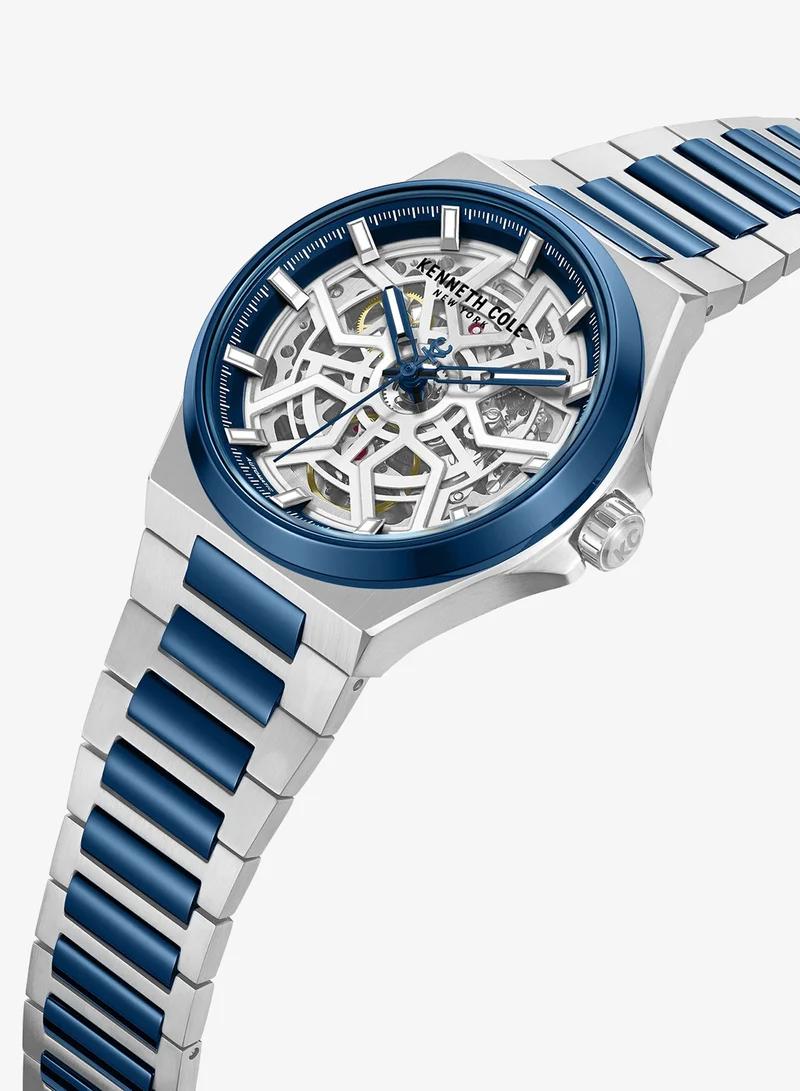 Kenneth Cole New York Verrazzano Stainless Steel Bracelet Automatic Watch for Men, 43.5mm