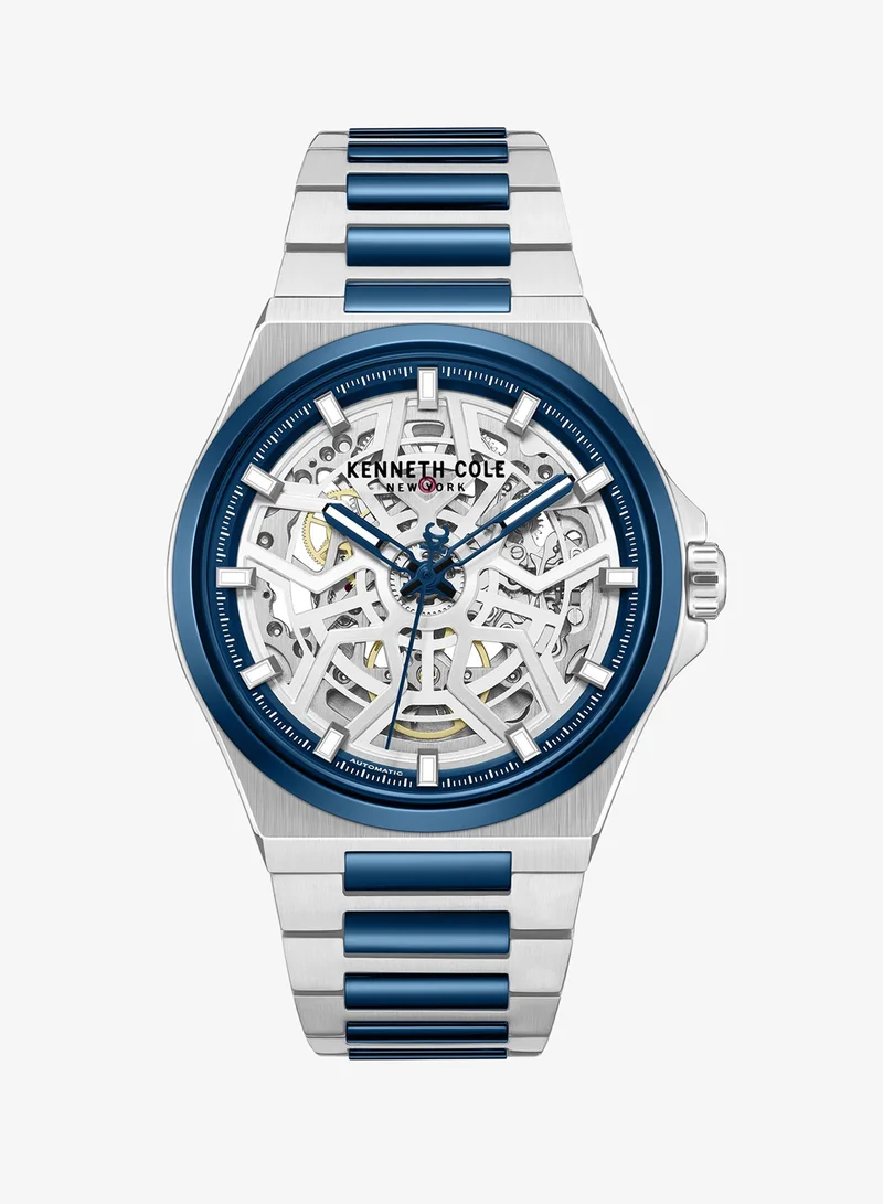 Kenneth Cole New York Verrazzano Stainless Steel Bracelet Automatic Watch for Men, 43.5mm