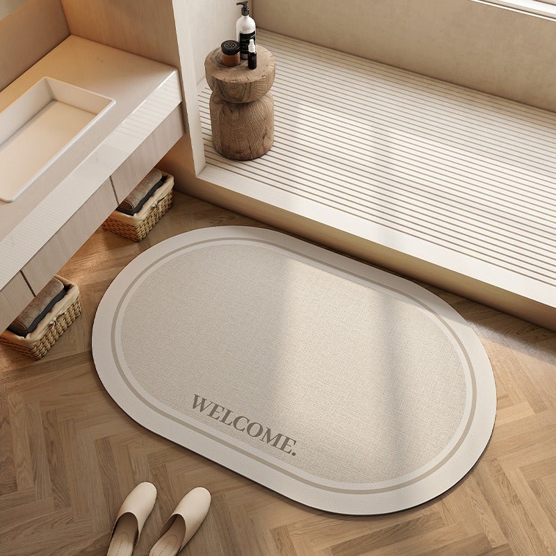 Creamy Style Non-Slip Diatomaceous Earth Floor Mat - Customizable, Absorbent & Quick-Drying for Bathroom