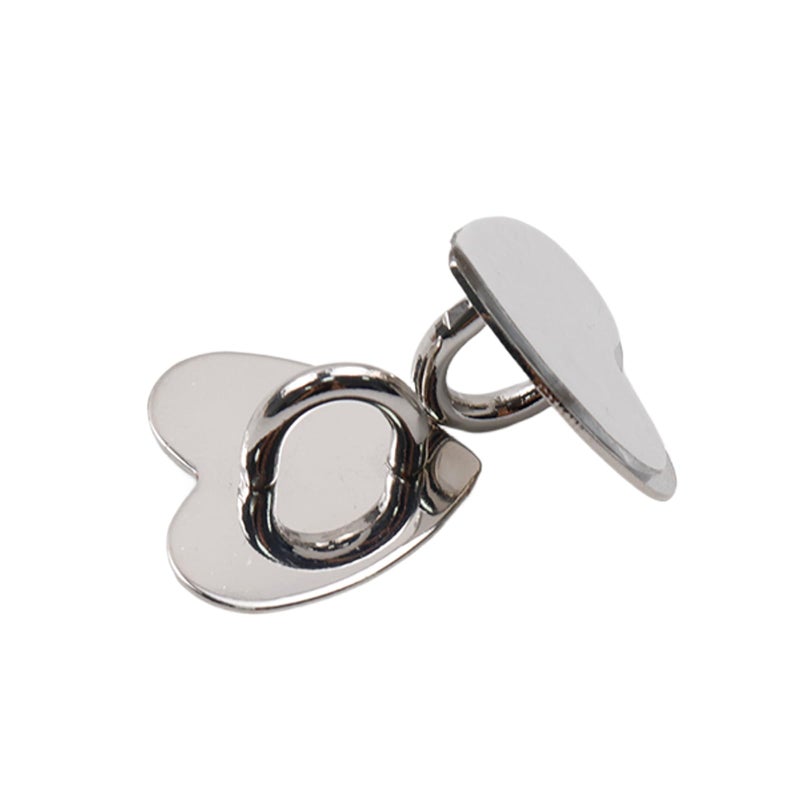 Pastlla 12Pcs Phone Charm Hook Adhesive Metal Phone Finger Grip Hook Cell Phone Ring Holder Stand for DIY Accessories (Silver, Heart Shaped) - Image 5