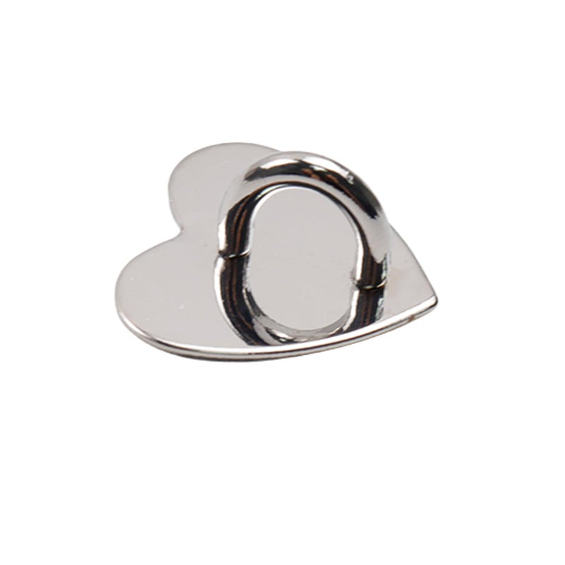 Pastlla 12Pcs Phone Charm Hook Adhesive Metal Phone Finger Grip Hook Cell Phone Ring Holder Stand for DIY Accessories (Silver, Heart Shaped) - Image 3