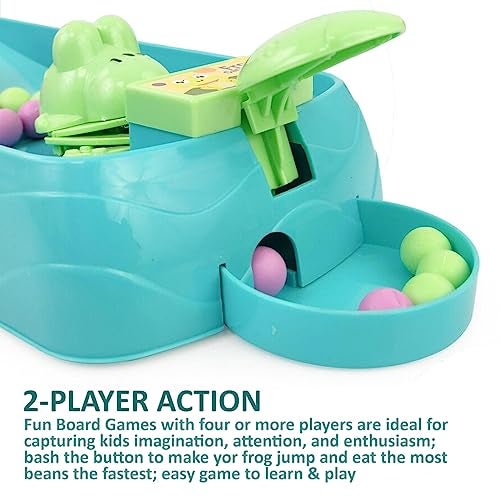 Wembley Hungry Frog Indoor Game for Kids | Family Board Game | Frog Toys for Kids Activity | 2 Player Fun Interactive Frog Eat Beans Game | Gift for Girls and Boys - Proudly Made in India - Image 5