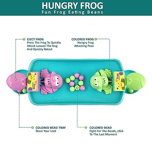 Wembley Hungry Frog Indoor Game for Kids | Family Board Game | Frog Toys for Kids Activity | 2 Player Fun Interactive Frog Eat Beans Game | Gift for Girls and Boys - Proudly Made in India - Image 4