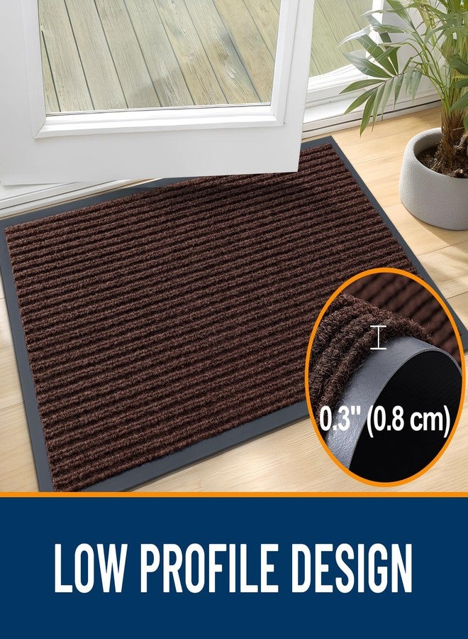 OLANLY Front Door Mat Indoor Outdoor Entrance, Waterproof Heavy Duty Doormat, Fade Resistant, Low Profile, Easy Clean Patio Porch Welcome Floor Mats for Entry, 29.5x17, Brown - Image 4
