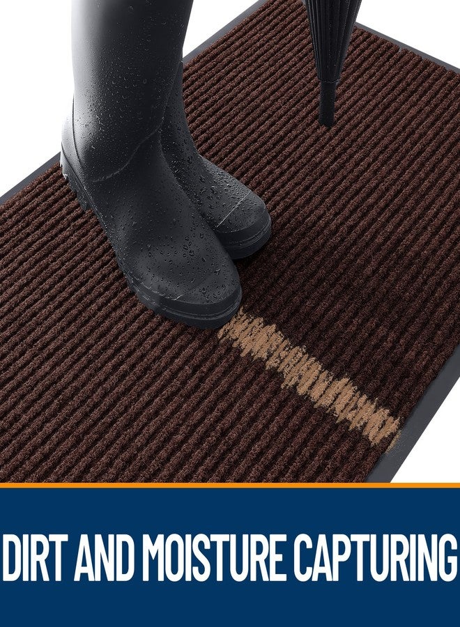 OLANLY Front Door Mat Indoor Outdoor Entrance, Waterproof Heavy Duty Doormat, Fade Resistant, Low Profile, Easy Clean Patio Porch Welcome Floor Mats for Entry, 29.5x17, Brown - Image 5