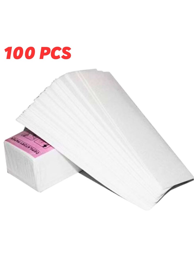 Generic 100 Pcs White Thicken Nonwovens Depilatory Paper - Honey Wax hair Removal Wax Special Paper  - Image 1