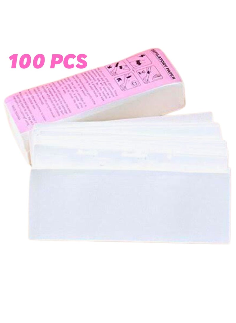 Generic 100 Pcs White Thicken Nonwovens Depilatory Paper - Honey Wax hair Removal Wax Special Paper  - Image 2