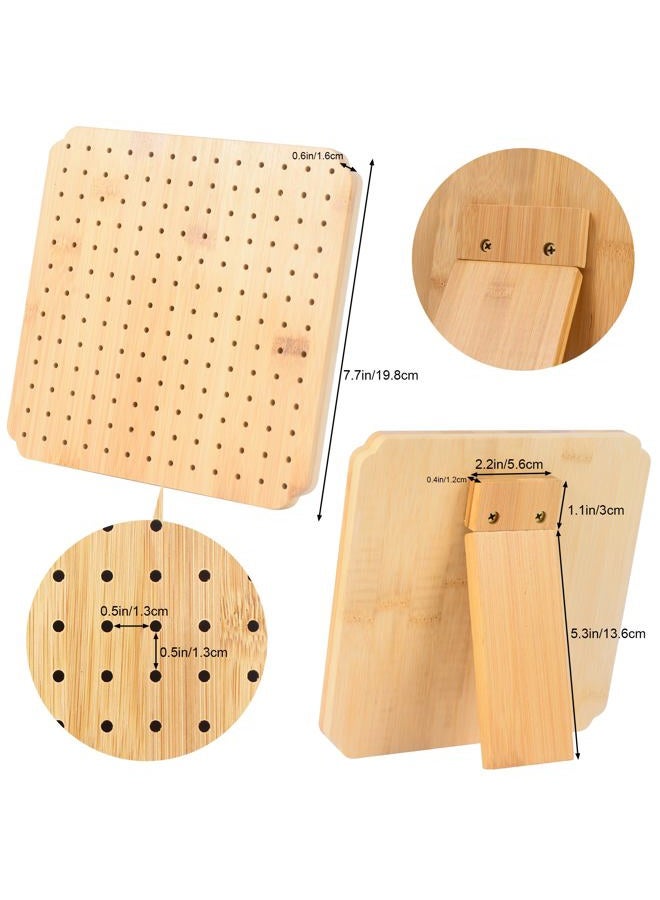 BLELEYLL 7.8" Crochet Blocking Board with 20 Pegs/Pins,Granny Square Blocking Board,Blocking Boards for Crochet Projects,Crochet Square Blocking Board,Wooden Crocheting Accessories Gifts for Crocheters. - Image 2