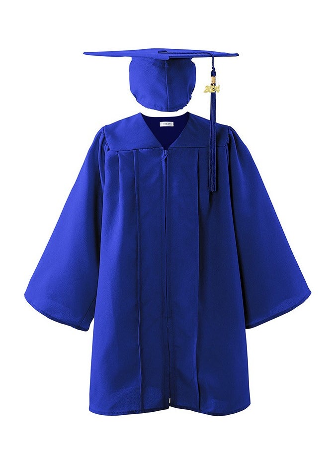 Loquat Kids Children's Bachelor's Uniform Kindergarten Set Children's Doctoral Uniform Performance Uniform Graduation Dress Blue  - Image 1