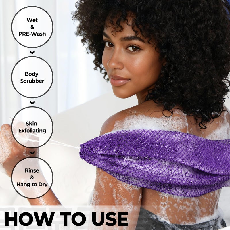 RelaxScene African Net Sponge Authentic - 2 Pieces Exfoliating Body Scrubber Bath Sponge - Loofah Washcloth Back Scrub for Shower Body Exfoliator - Face & Skin Care Bathroom Essentials for Women - Image 5