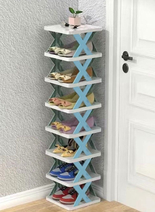 C&C Home 8 Tier Household Plastic Shoe Organizer Shelves Rack 24 x 26 x 140 cm - Image 1