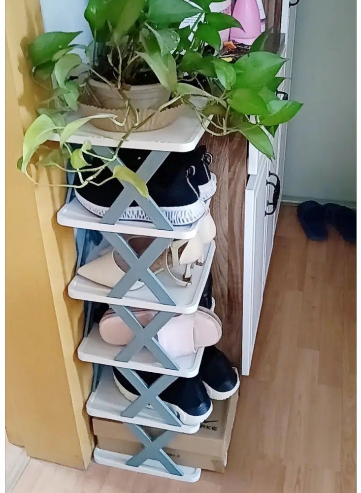 C&C Home 8 Tier Household Plastic Shoe Organizer Shelves Rack 24 x 26 x 140 cm - Image 2