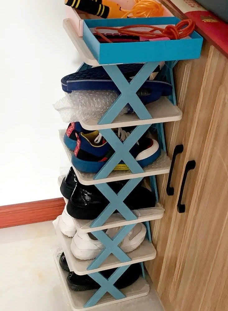 C&C Home 8 Tier Household Plastic Shoe Organizer Shelves Rack 24 x 26 x 140 cm - Image 3