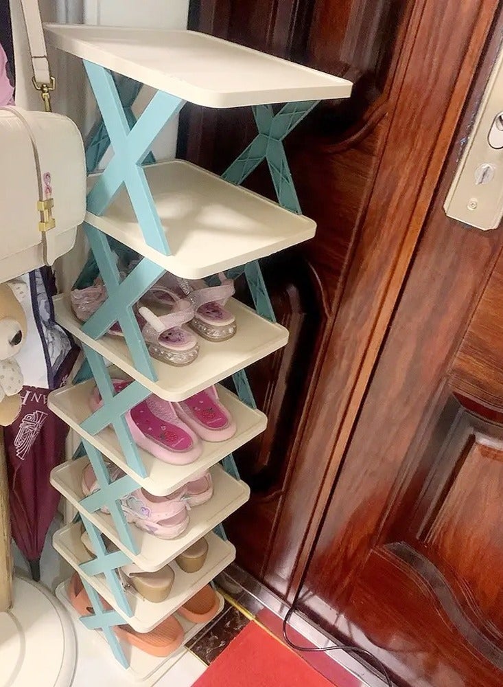 C&C Home 8 Tier Household Plastic Shoe Organizer Shelves Rack 24 x 26 x 140 cm - Image 4