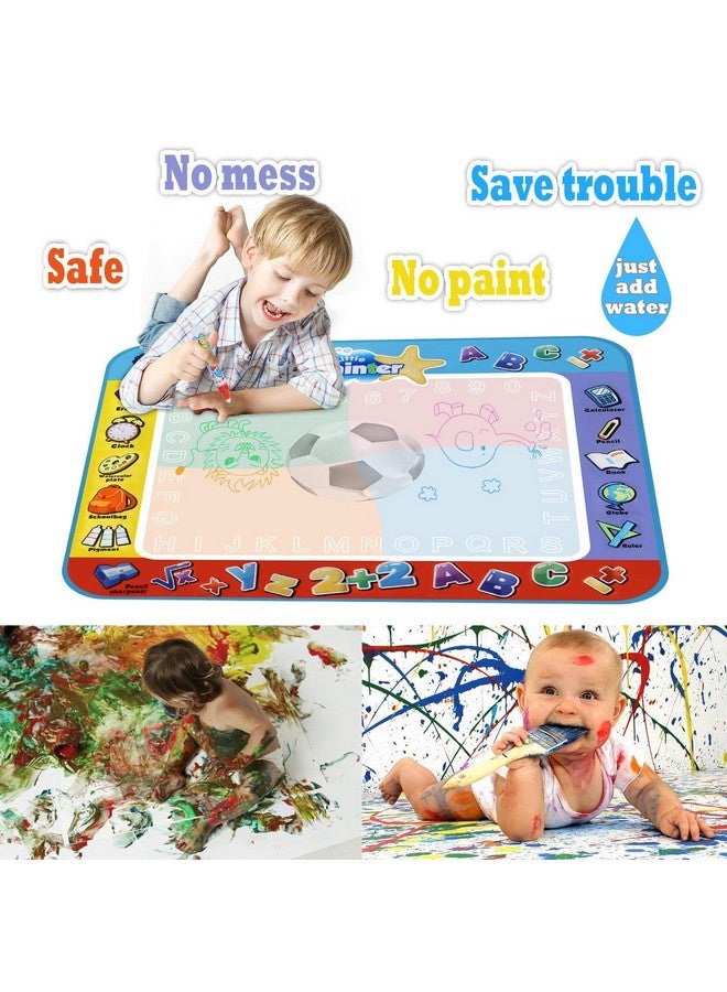 Alago Aqua Coloring Mat,Kids Toys Large Water Painting Mat,Toddlers Doodle Pad with 4 Colors,Gifts for Girls Boys Age 3 4 5+ Years Old,4 Pens,Drawing Molds and Booklet Included - Image 3