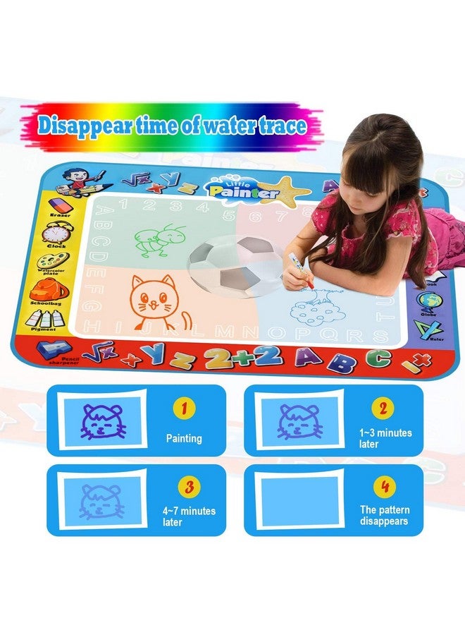 Alago Aqua Coloring Mat,Kids Toys Large Water Painting Mat,Toddlers Doodle Pad with 4 Colors,Gifts for Girls Boys Age 3 4 5+ Years Old,4 Pens,Drawing Molds and Booklet Included - Image 4