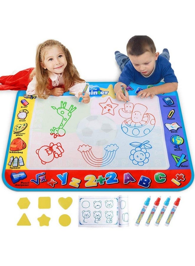 Alago Aqua Coloring Mat,Kids Toys Large Water Painting Mat,Toddlers Doodle Pad with 4 Colors,Gifts for Girls Boys Age 3 4 5+ Years Old,4 Pens,Drawing Molds and Booklet Included - Image 1