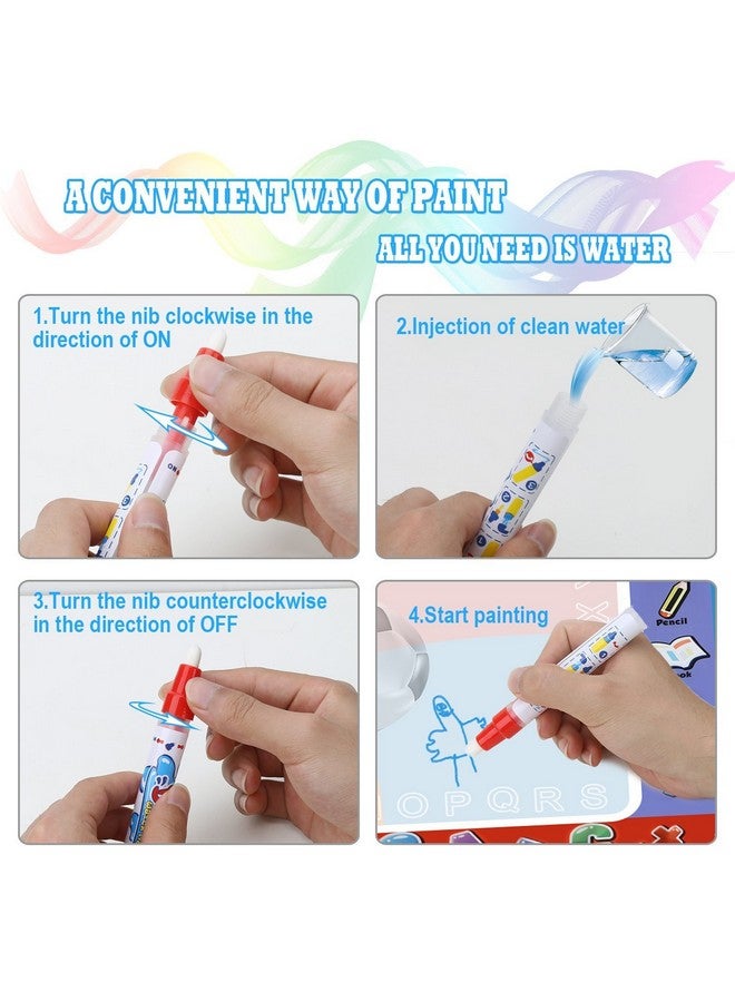 Alago Aqua Coloring Mat,Kids Toys Large Water Painting Mat,Toddlers Doodle Pad with 4 Colors,Gifts for Girls Boys Age 3 4 5+ Years Old,4 Pens,Drawing Molds and Booklet Included - Image 5