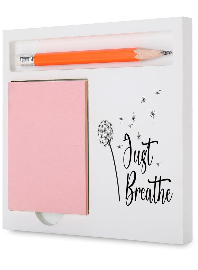 TRCENDE Just Breathe Inspirational Gift Mindfulness Desk Organizer with Dandelion Design for Women Friend Teacher Friend Nurse Therapist Coworker Stress Relief Farewell Wellness Gift XBCT12 - Image 1
