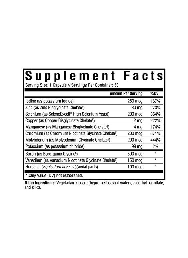 Seeking Health - Trace Minerals Complex, 10 Essential Trace Minerals Supplement, Iodine, Zinc, Copper, Selenium, Manganese, Potassium, Horsetail Extract, Immune Support, Vegetarian (30 Capsules)* - Image 1