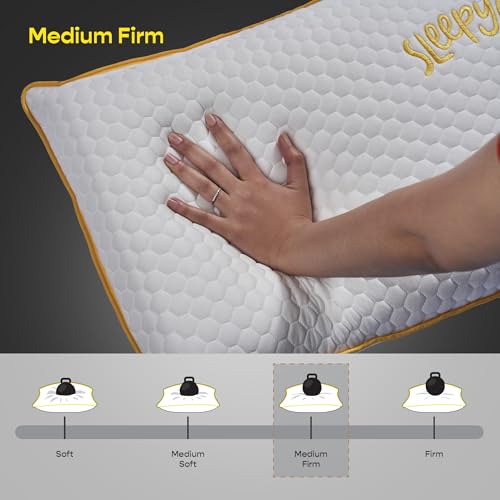 SleepyCat Orthopaedic Memory Foam Pillow for Better Shoulder and Neck Support, 1 Piece (Standard Size, 25x16 inches, White, Bamboo Fabric) - Image 5