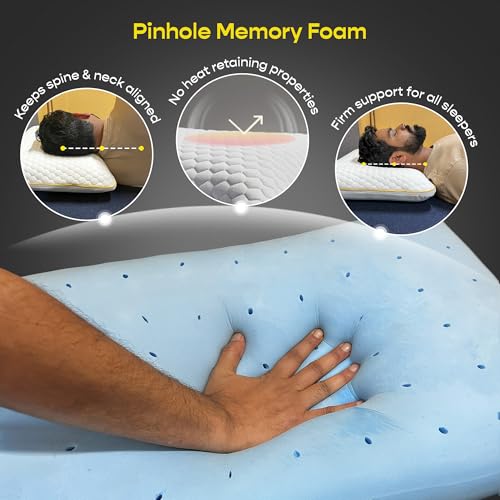 SleepyCat Orthopaedic Memory Foam Pillow for Better Shoulder and Neck Support, 1 Piece (Standard Size, 25x16 inches, White, Bamboo Fabric) - Image 4